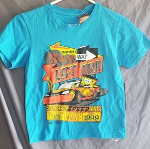 Nascar Fanatics SpongeBob Collab Youth XS Graphic T-Shirt, 100% Cotton, 2016